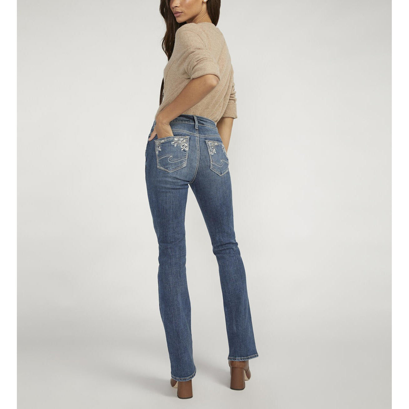 Silver Women's Elyse Mid Rise Bootcut Jeans - Indigo