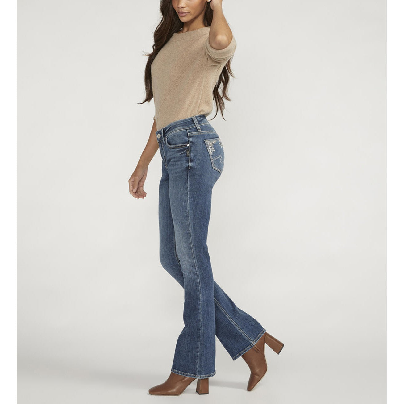 Silver Women's Elyse Mid Rise Bootcut Jeans - Indigo