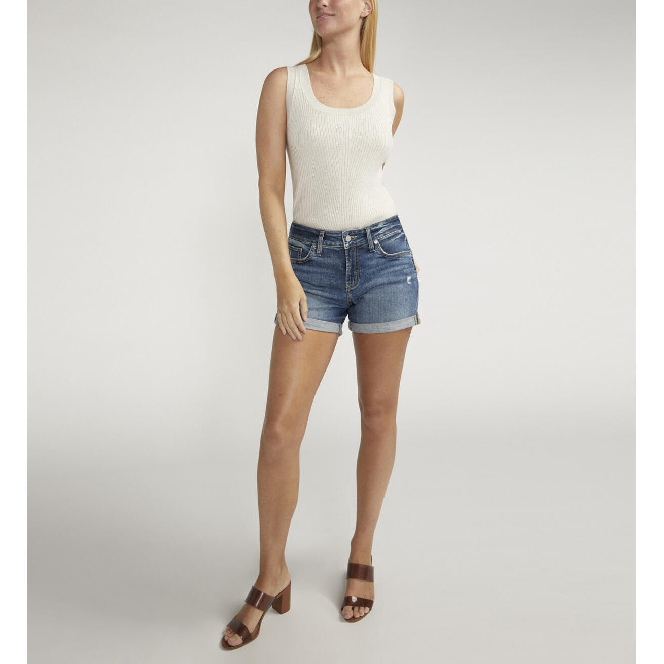 Silver Women's Suki Cuffed Mid Rise Shorts