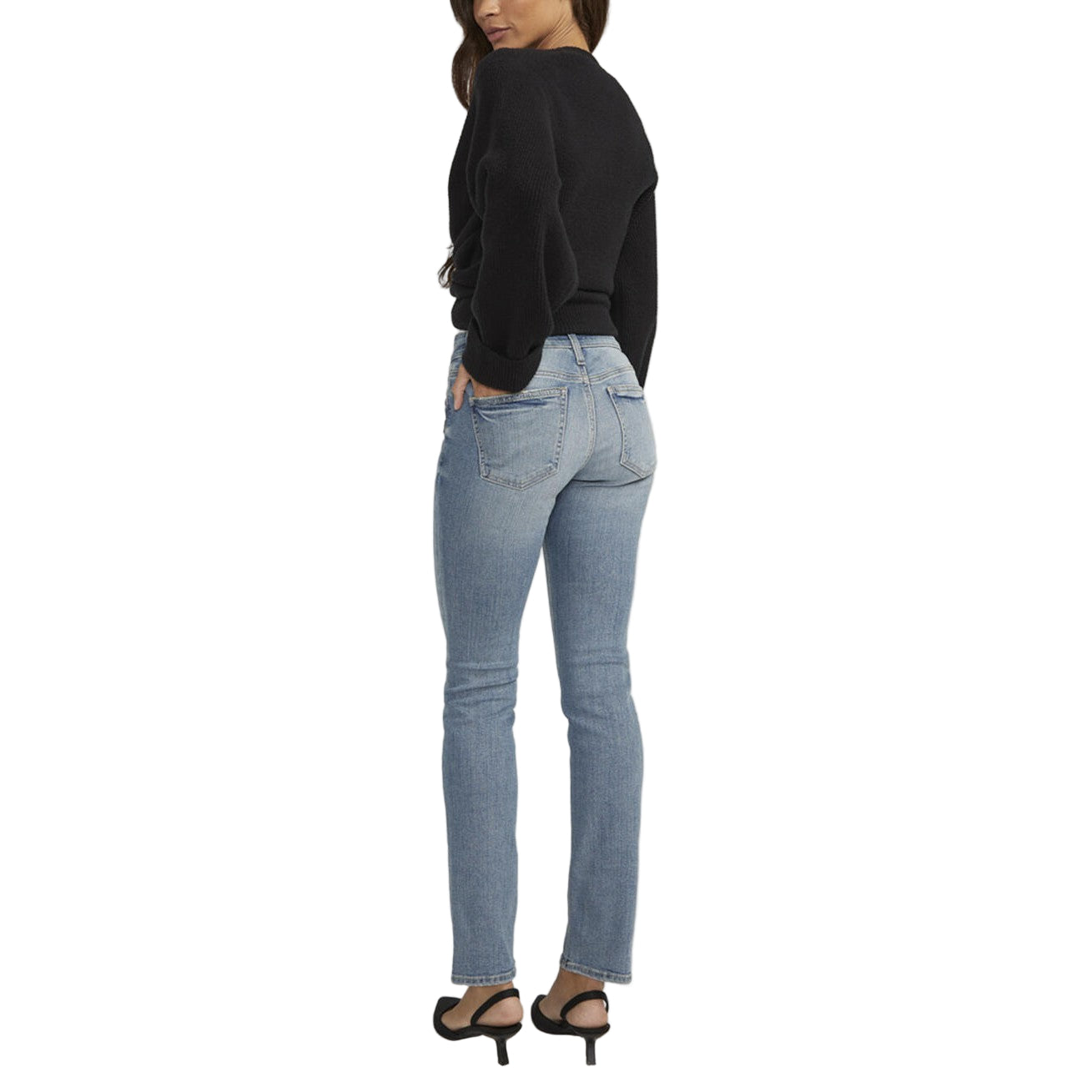 Silver Women's Suki Mid Rise Straight Leg Jeans - Medium/Light Wash