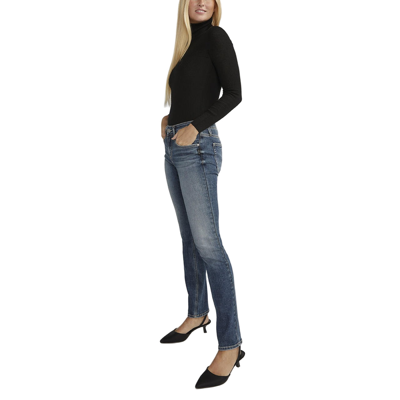 Silver Women's Suki Mid Rise Straight Leg Jeans - Indigo
