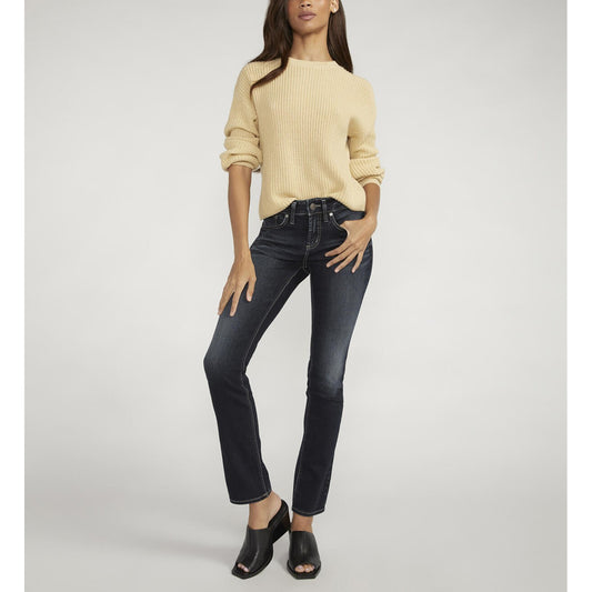 Silver Women's Suki Mid Rise Straight Leg Jeans - Indigo