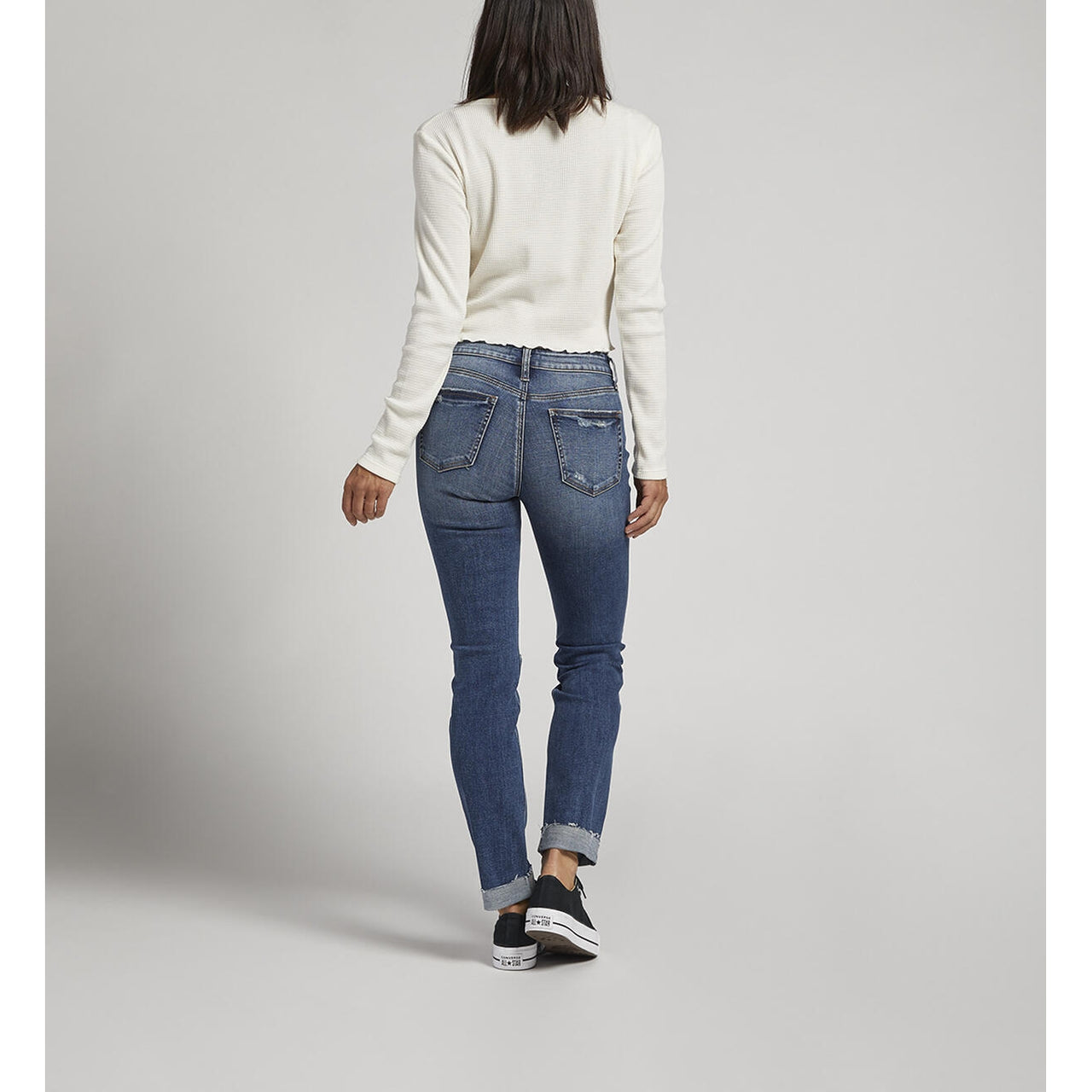 Silver Women's Suki Mid Rise Slim Straight Jeans