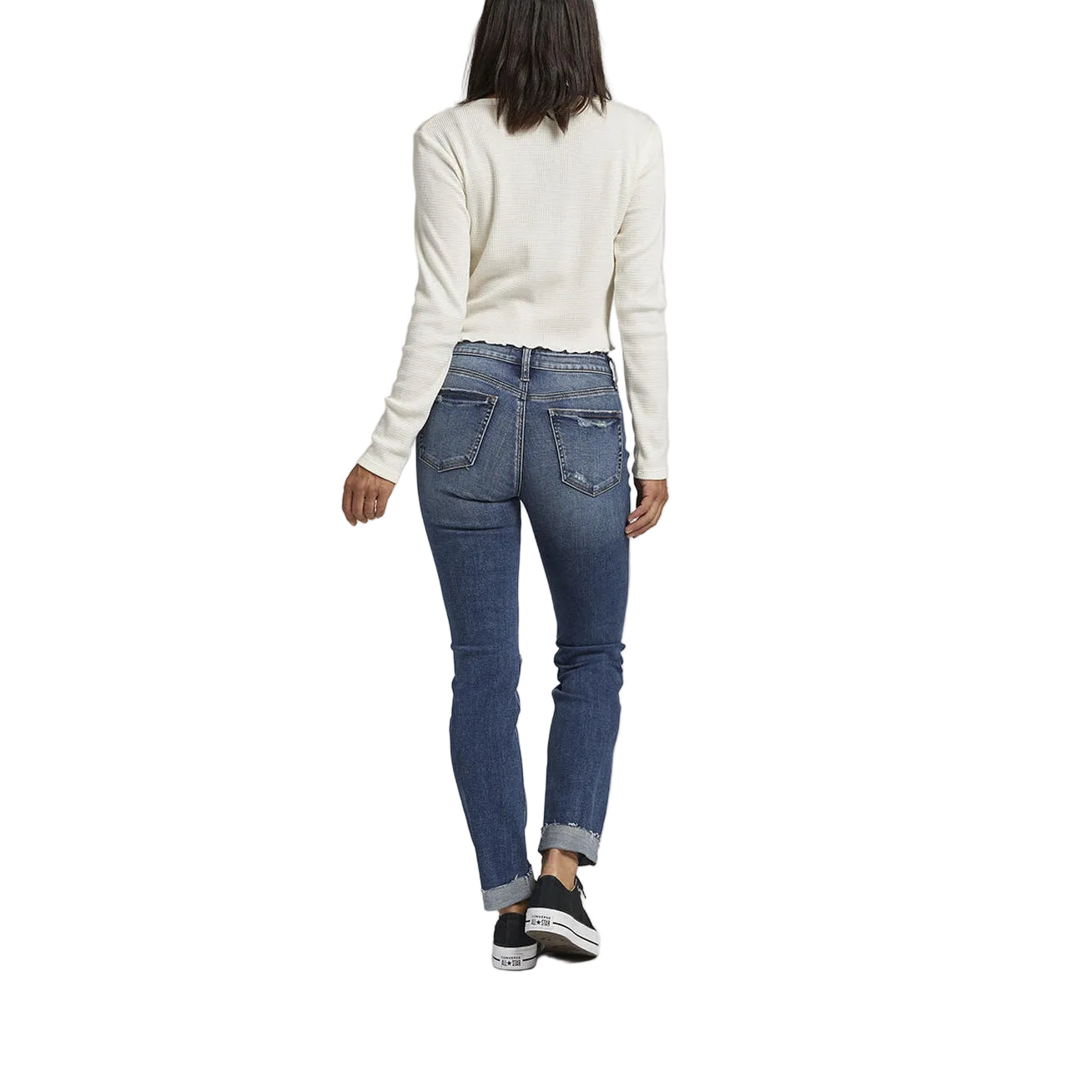 Silver Women's Suki Mid Rise Slim Straight Jeans