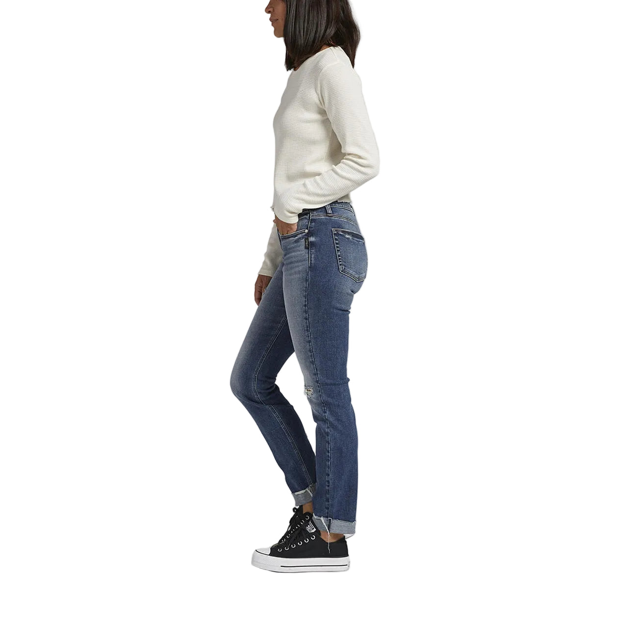 Silver Women's Suki Mid Rise Slim Straight Jeans