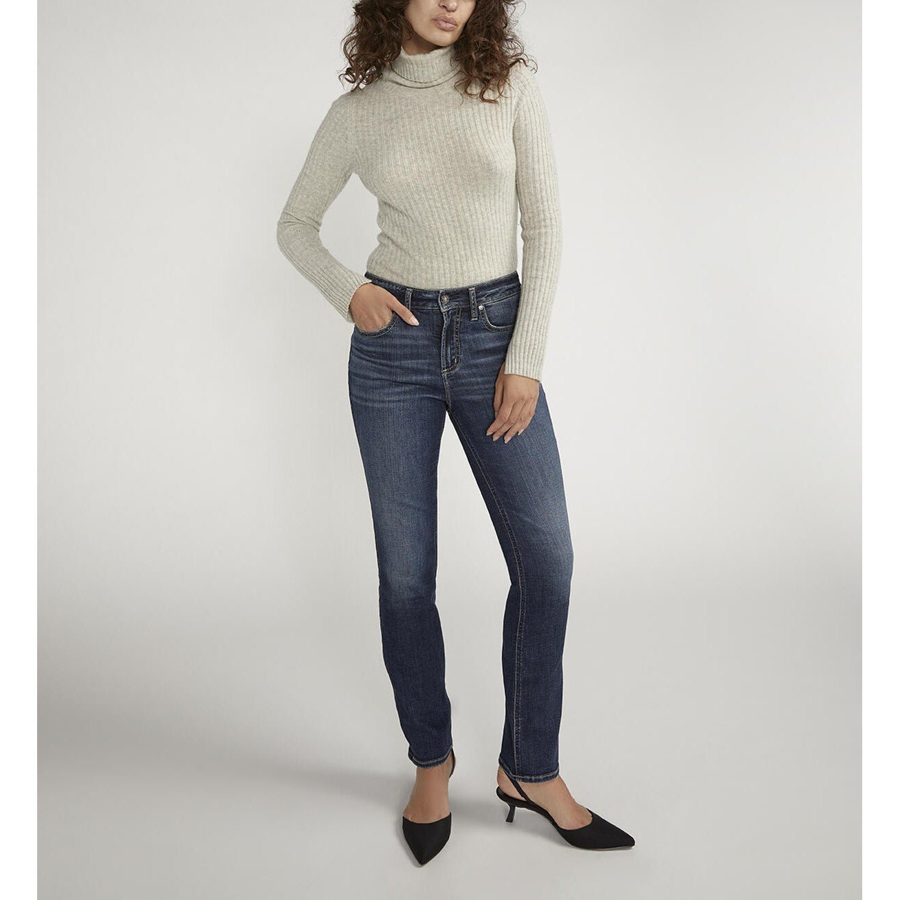 Silver Women's Avery High Rise Straight Leg Jeans - Indigo