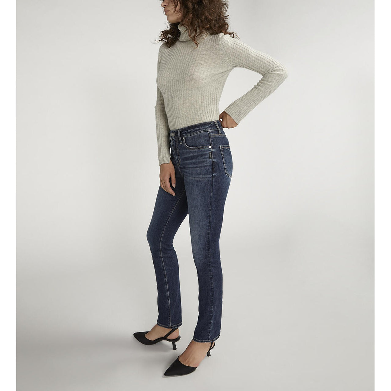 Silver Women's Avery High Rise Straight Leg Jeans - Indigo