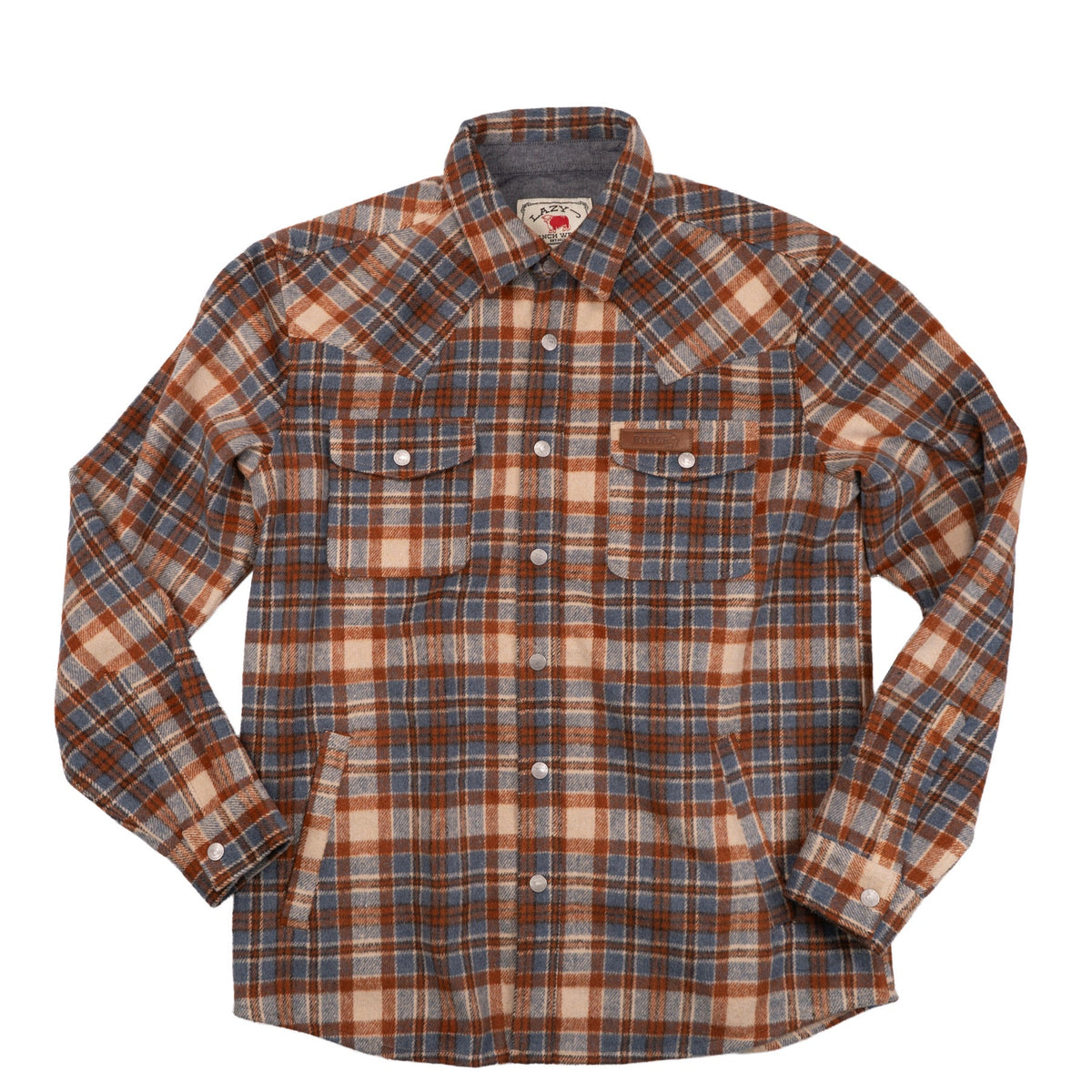 Lazy J Ranch Men's Plaid Jacket - Rust