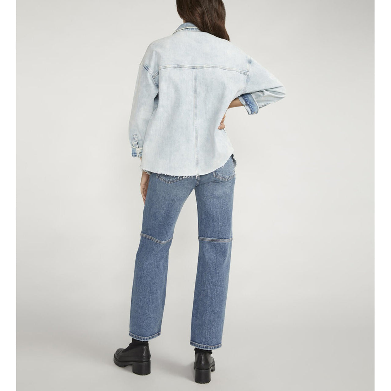 Silver Women's Denim Shacket - Indigo