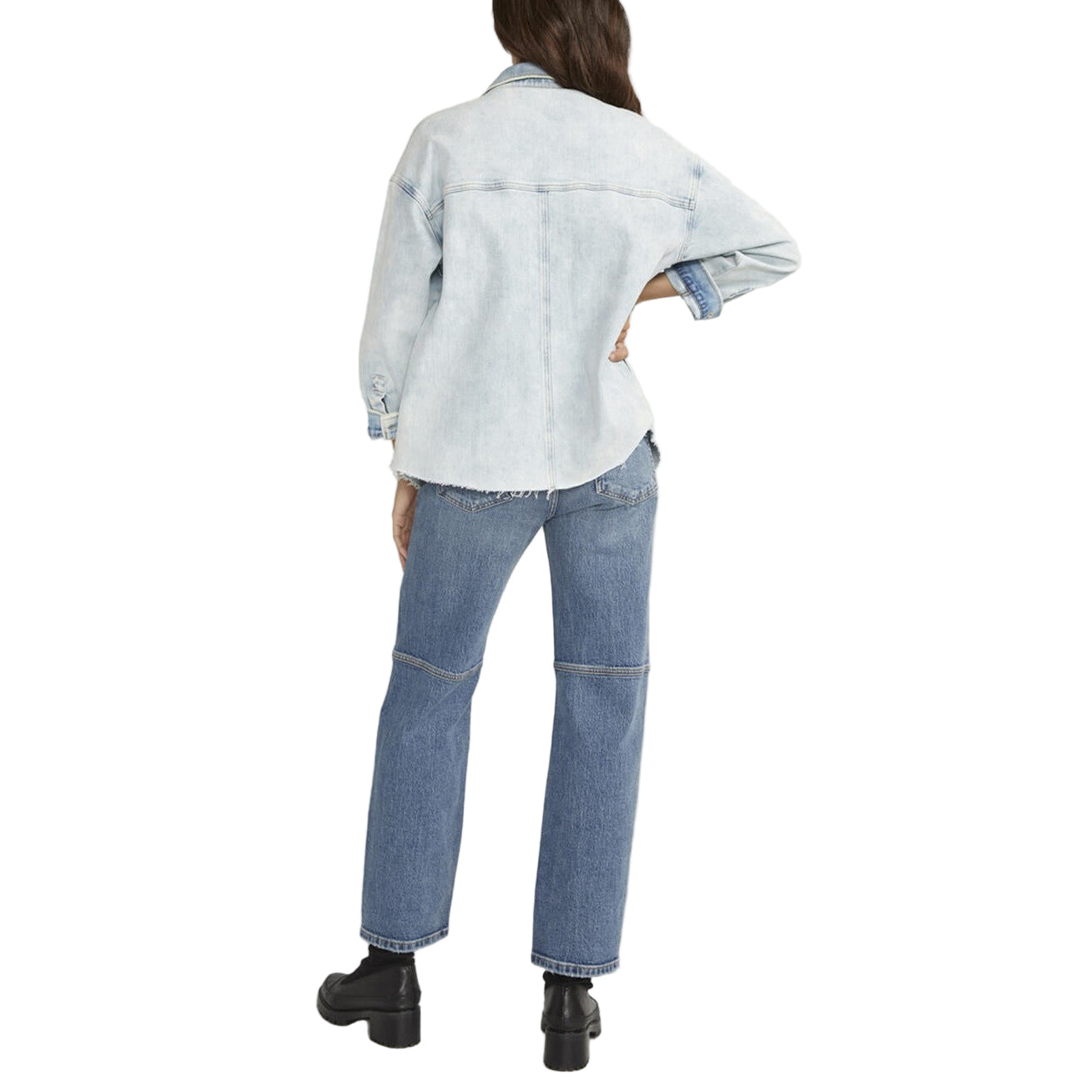 Silver Women's Denim Shacket - Indigo