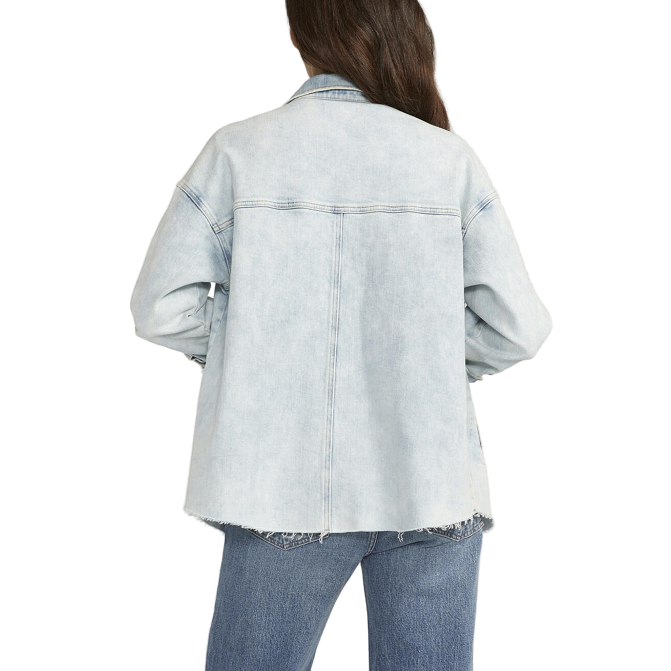 Silver Women's Denim Shacket - Indigo