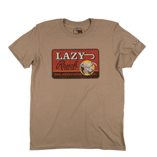 Lazy J Ranch Unisex Hard Day Short Sleeve Tee Shirt - Tan