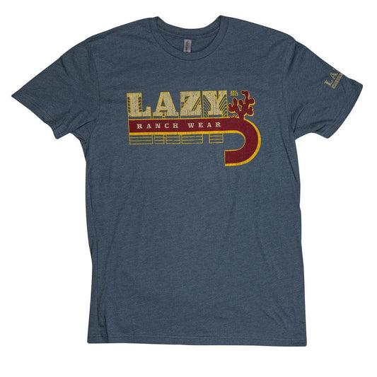 Lazy J Ranch Unisex Vintage Short Sleeve Tee Shirt - Blue