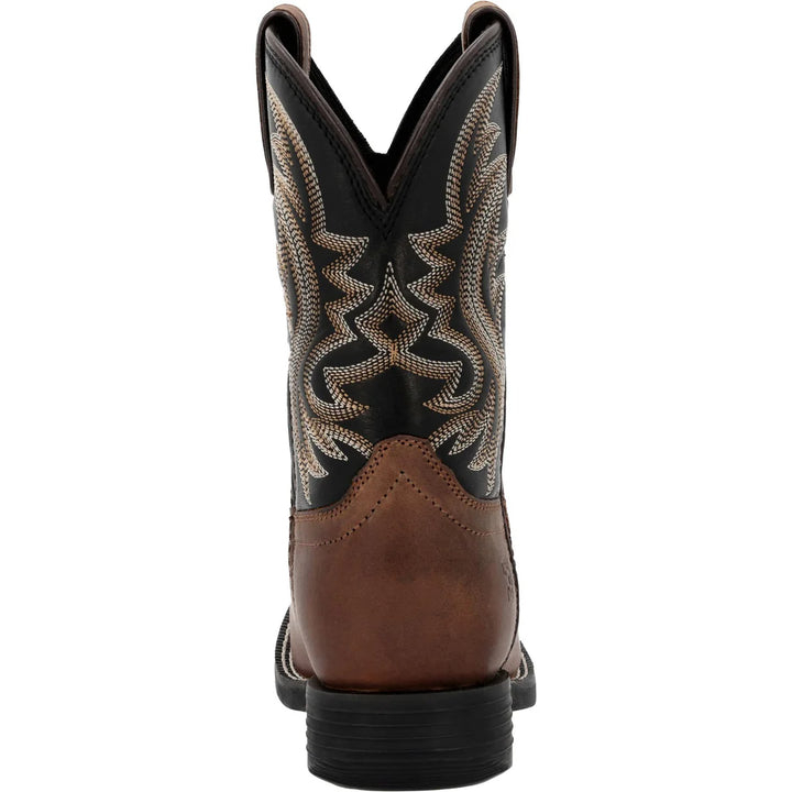Durango Little Kids Shyloh 8 Inch Square Toe Boot - Brawny Brown/ Black Onyx