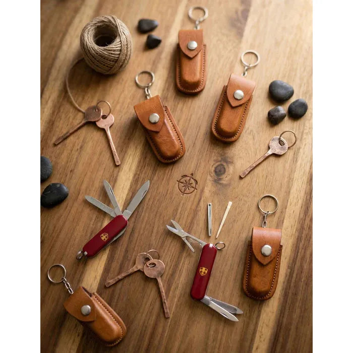 El Paso Leather Keychain with Pocket Knife & Pouch