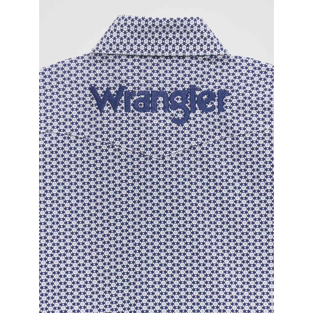 Wrangler Boy's Logo Long Sleeve Geometric Print - Blue