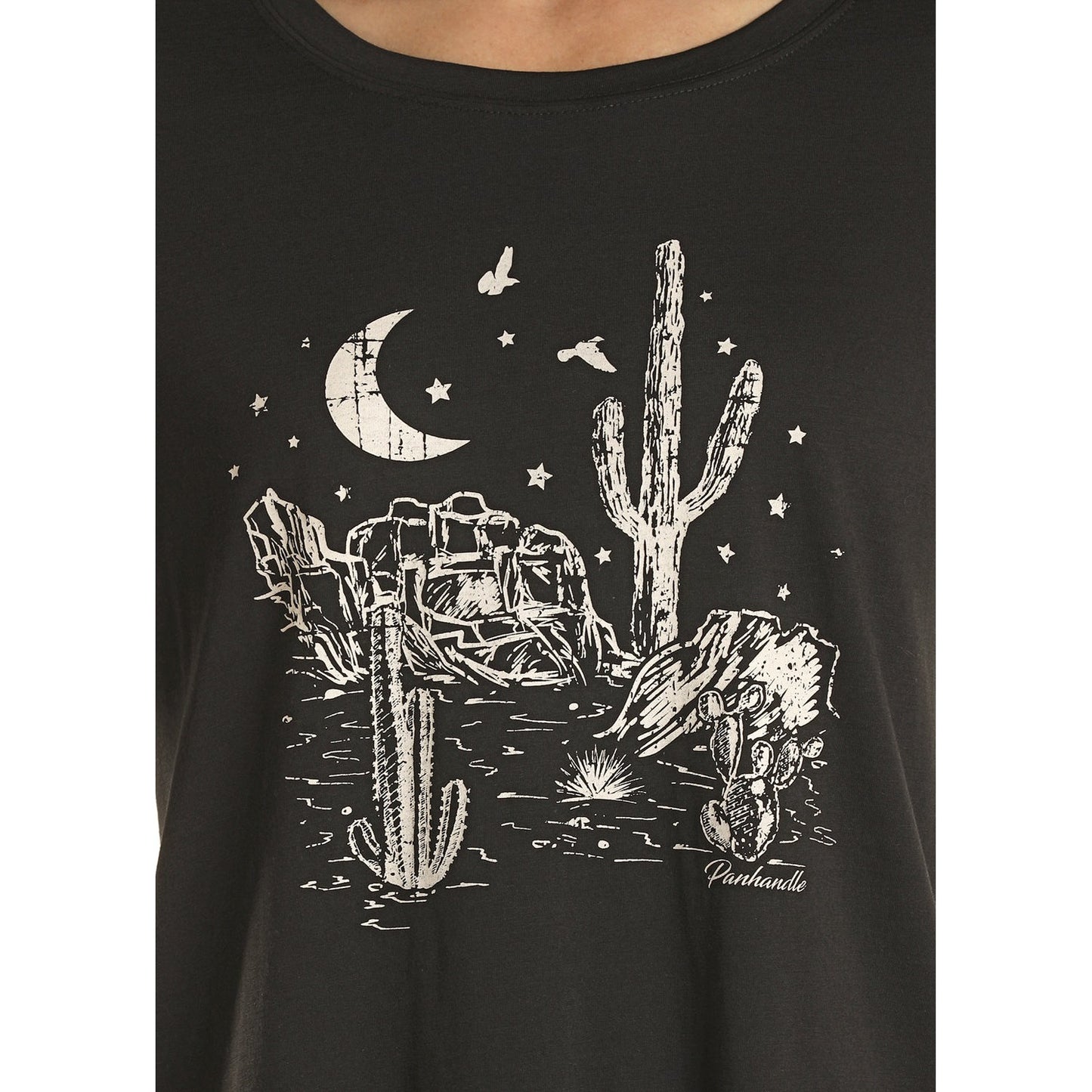 Panhandle White Label Women's Long Sleeve Graphic Swing Tee - Black
