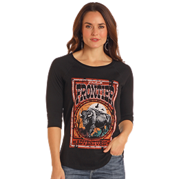 Rock & Roll Women's Short Sleeve Tee Shirt- Black