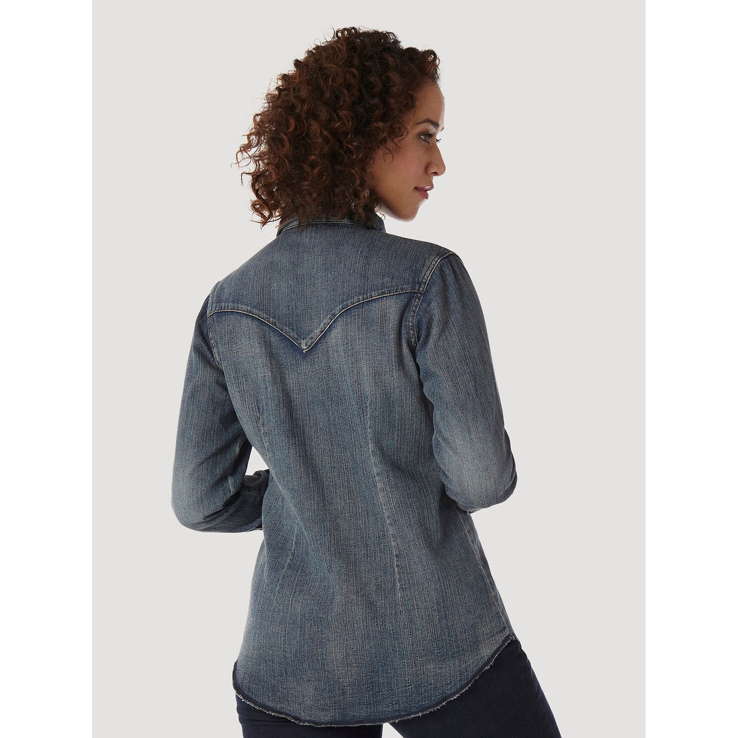 Wrangler Women's Long Sleeve Western Snap Denim Top