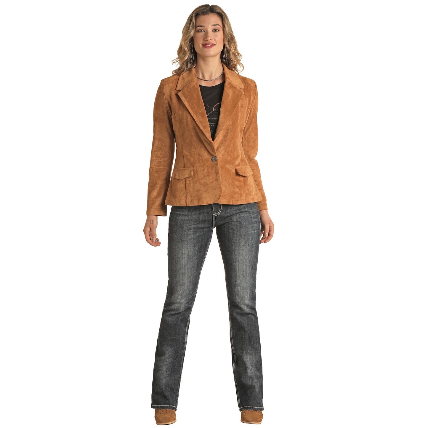 Panhandle White Label Women's Microsuede Blazer - Rust