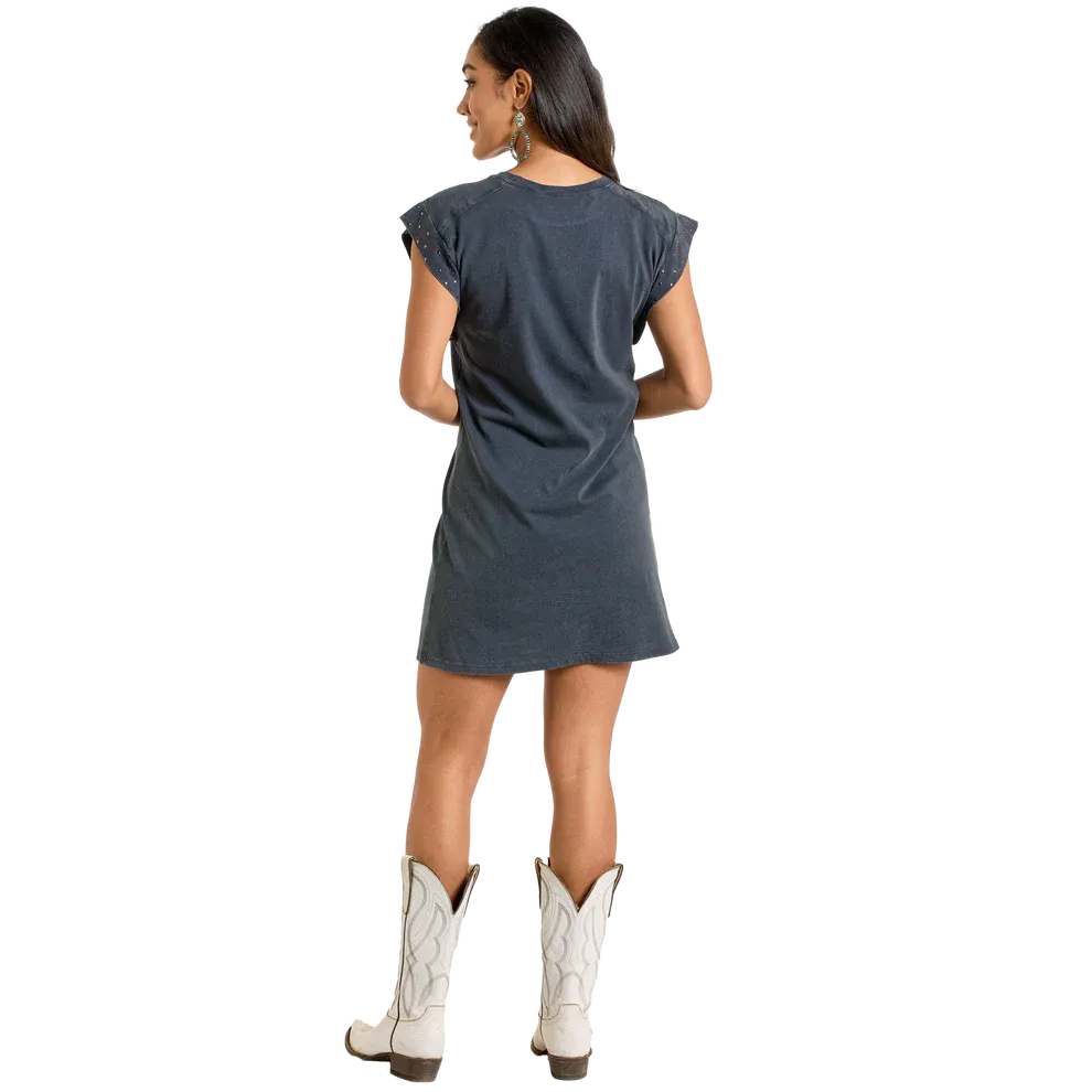 Panhandle Women's Sleeveless Studded Cap Dress- Black