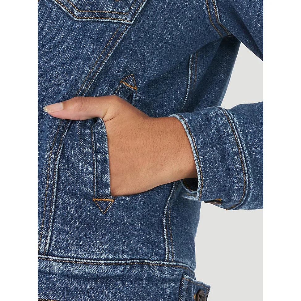 Wrangler Women's Retro Sherpa Lined Western Denim Jacket - Denim