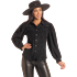 Rock & Roll  Women's Long Sleeve Microsuede Snap Shirt - Black