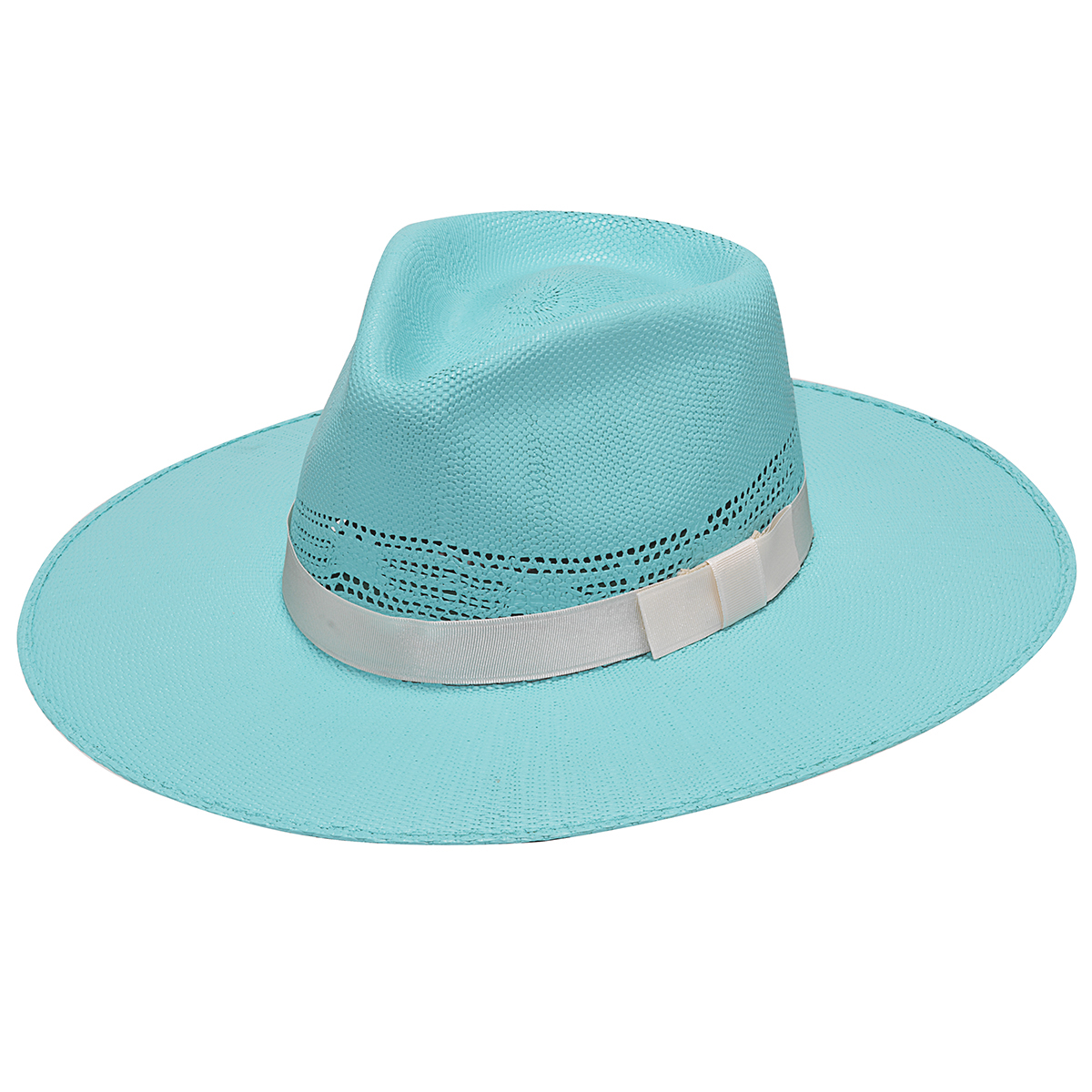 Twister Women's Pinch Front Bangora Straw Western Fashion Hat - Turquoise