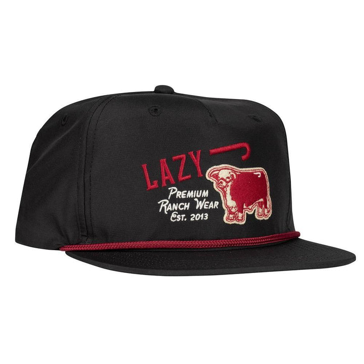 Lazy J Ranch Black Red Premium Ranch Rope Trucker Hat