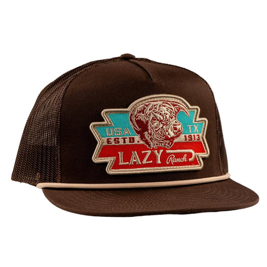 Lazy J Ranch El Rancho Classic Rope Trucker Hat- Brown