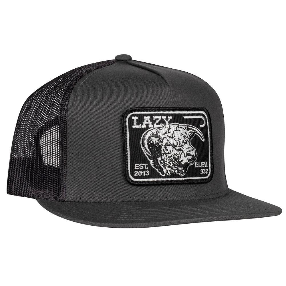 Lazy J Ranch Charcoal Grey Black Elevation Hereford Classic Five Panel Trucker Hat