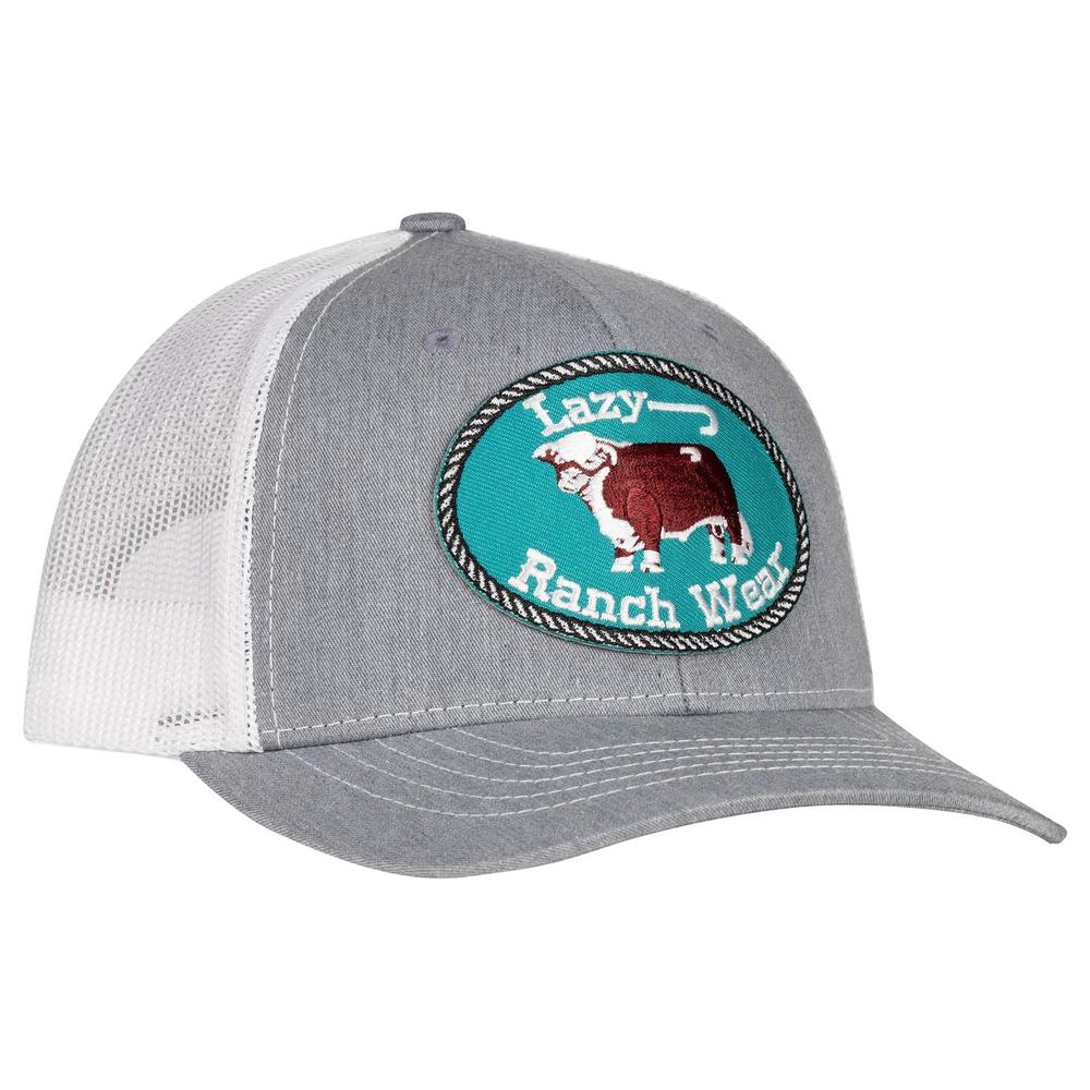 Lazy J Ranch Original Buckle Youth Patch Hat- Heather/White