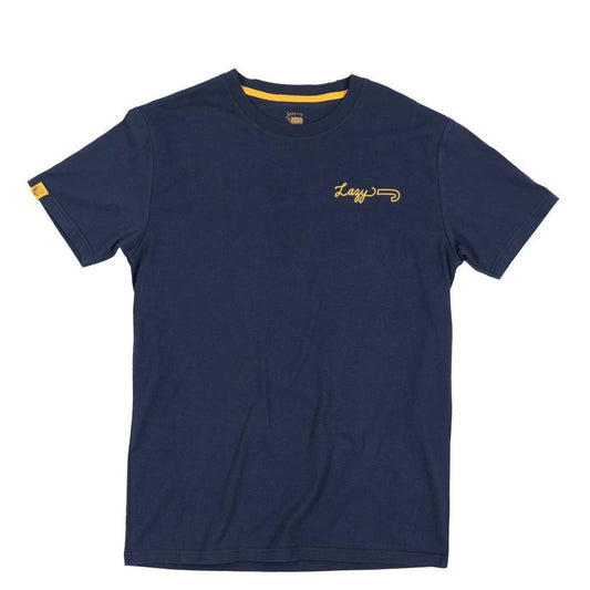 Lazy J Men's Short Sleeve Neon Jughead Tee Shirt- Navy