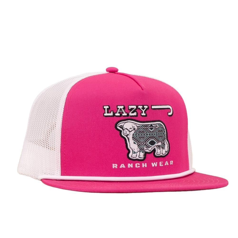 Lazy J Ranch Pink &amp; White Afterglow Classic Rope Trucker Hat
