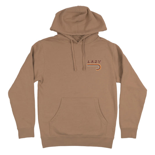 Lazy J Men's Long Sleeve Hoodie- Tan