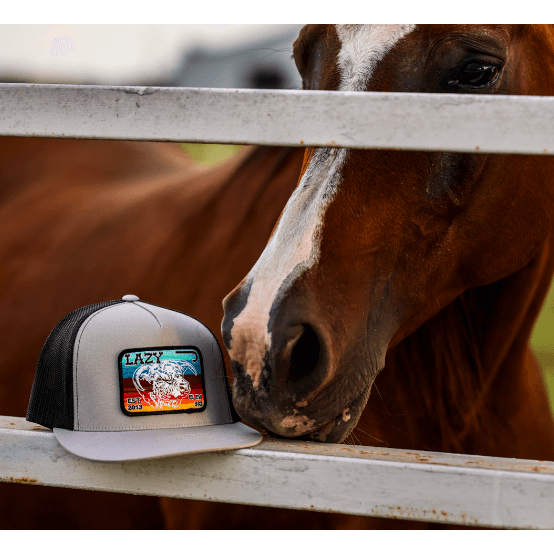 Lazy J Ranch Silver Grey & Black Serape Elevation Classic Five Panel Trucker Hat