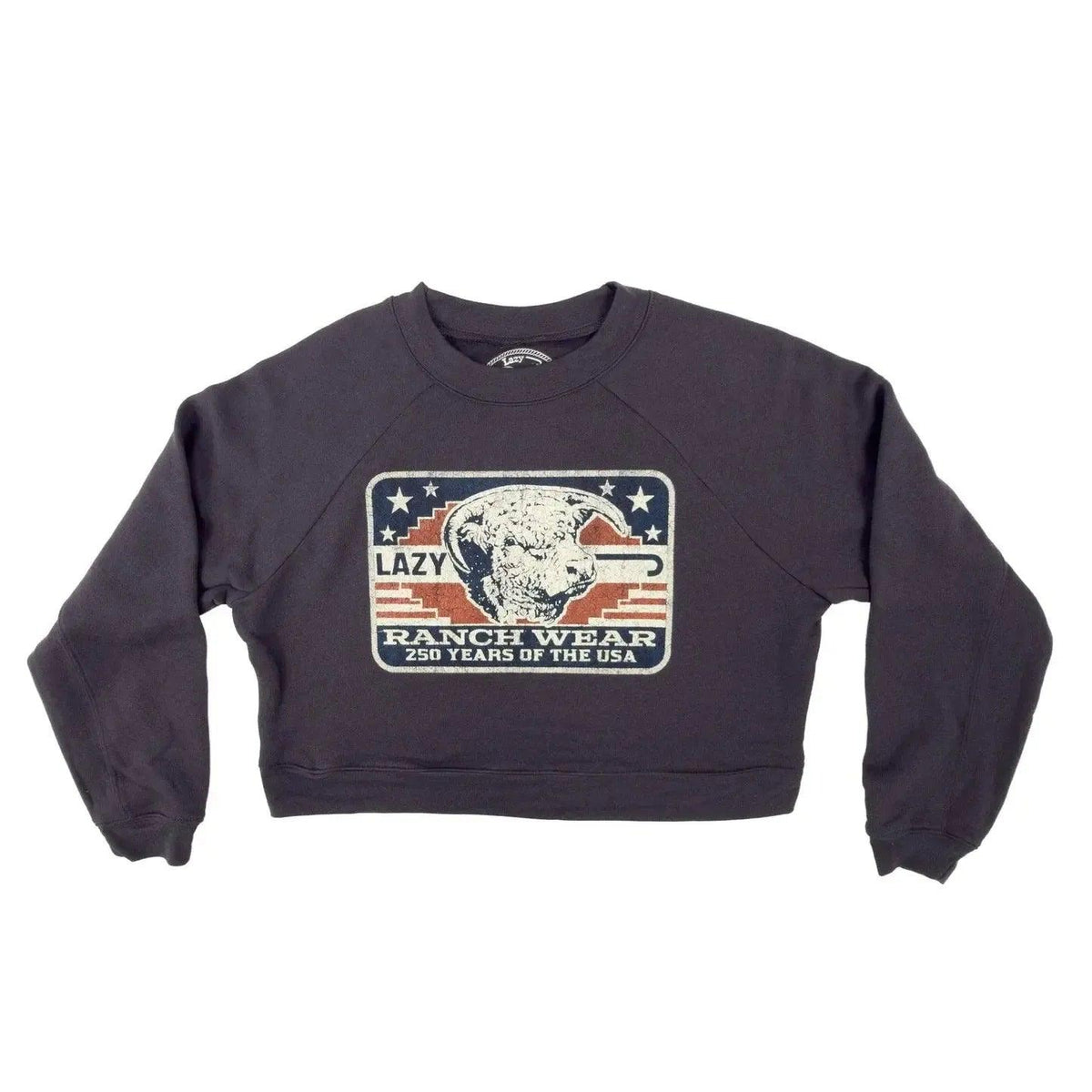 Lazy J Ranch Women's Freedom Cropped Sweatshirt - Pepper