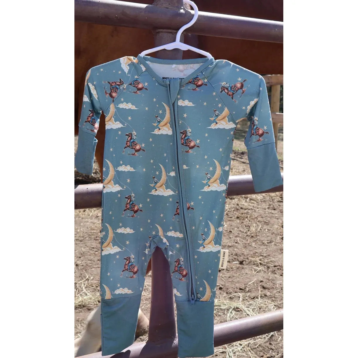 Boots & Bows Little Dreaming Wrangler Infant Sleeper - Blue