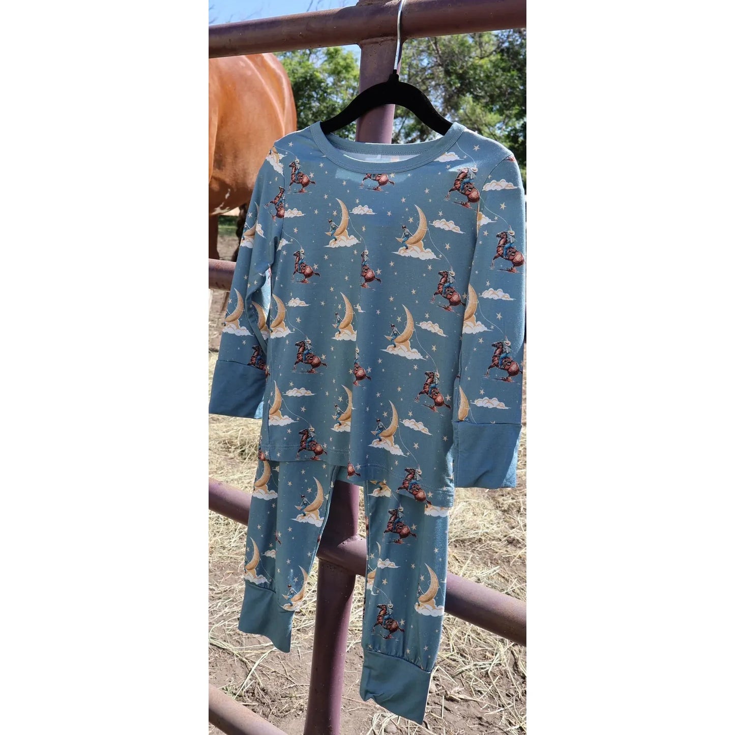 Boots & Bows Little Dreaming Wrangler Toddler Sleepwear Set - Blue