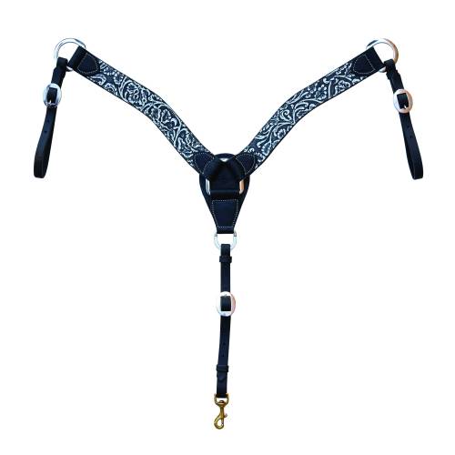 Professional Choice Breast Collar Contoured 2" Black &amp; White Paisley