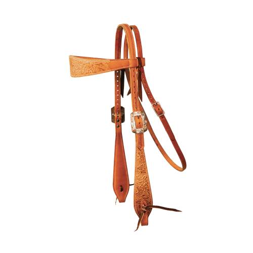 Professional's Choice Swell Cheek Floral Browband Headstall- Natural