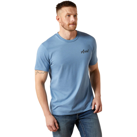 Ariat Men's Cattle Co. Short Sleeve Tee Shirt - Coronet Blue