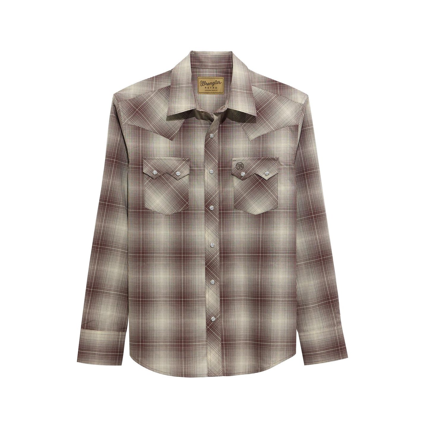 Wrangler Men's Retro Long Sleeve Modern Fit Shirt - Brown
