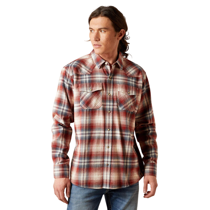 Ariat Men's Harper Retro Fit Long Sleeve Snap Shirt - Rust