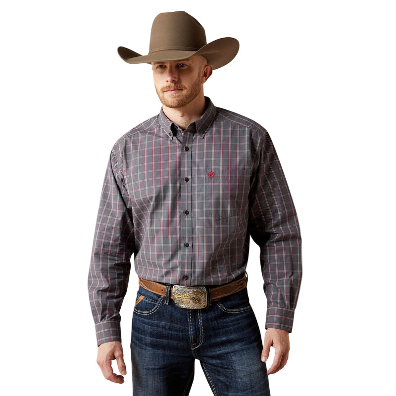 Ariat Men's Pro Series Tucker Classic Fit Long Sleeve Shirt - Grey