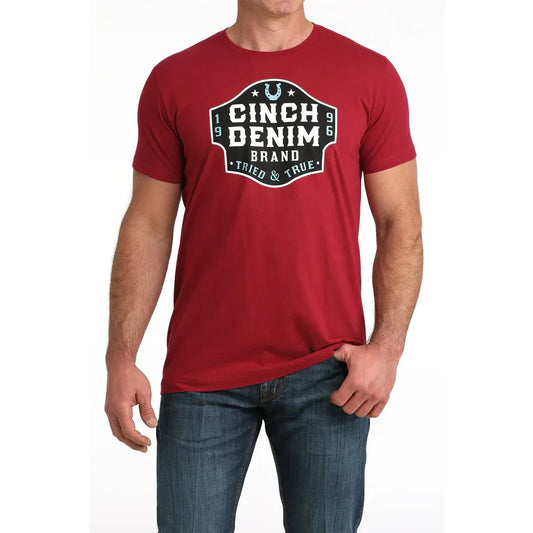 Cinch Men's Short Sleeve Graphic Tee Shirt - Red