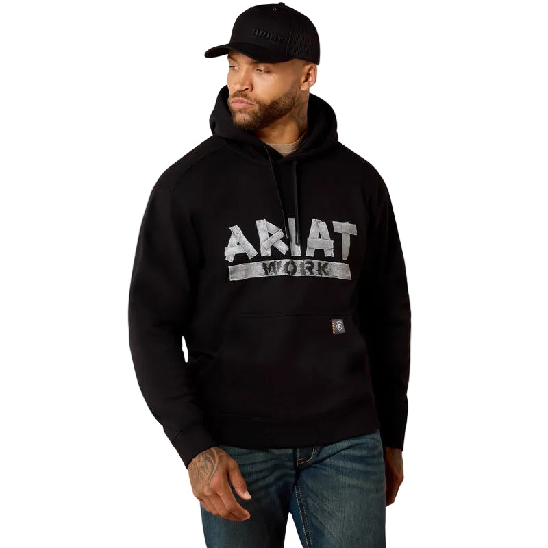 Ariat Men's Rebar Lightweight Duct Logo Hoodie - Black