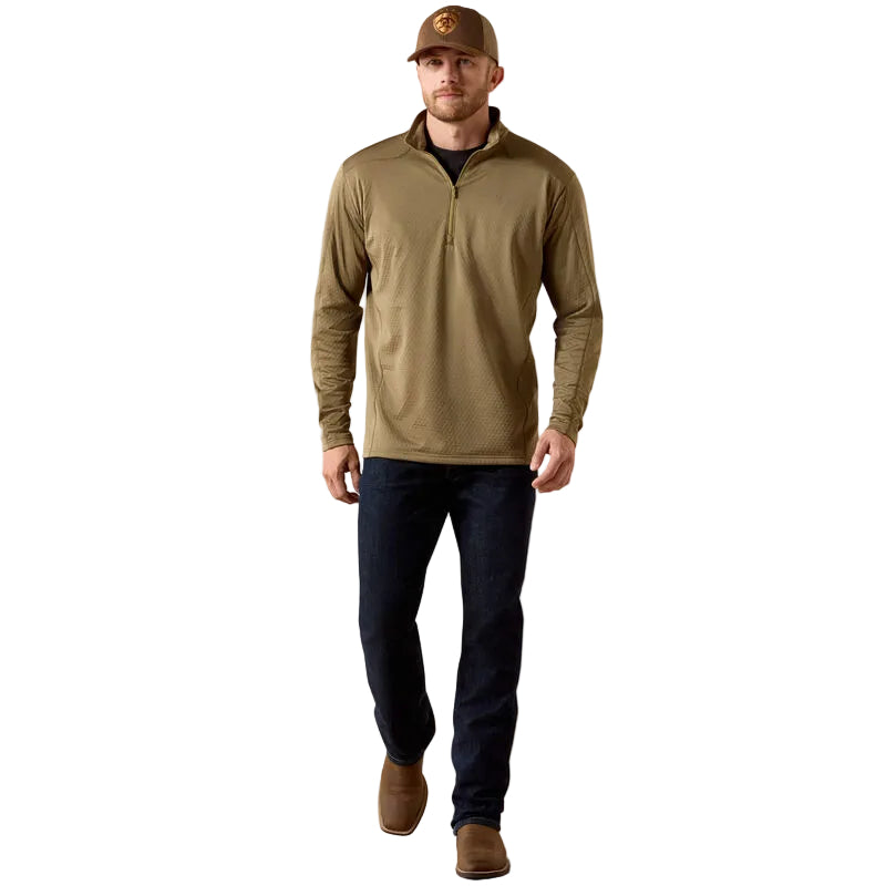 Ariat Men's Hex Fleece 1/2 Zip Baselayer - Dusky Green