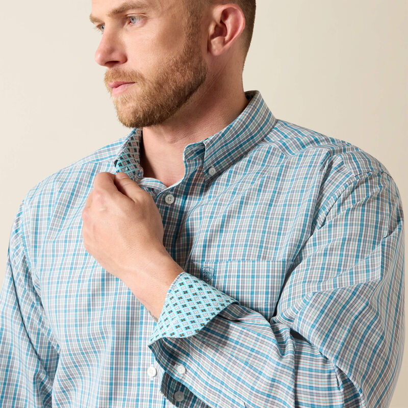 Ariat Men's WF Antonio Long Sleeve Shirt - Angel Blue Plaid - Irvine Tack & Western Wear
