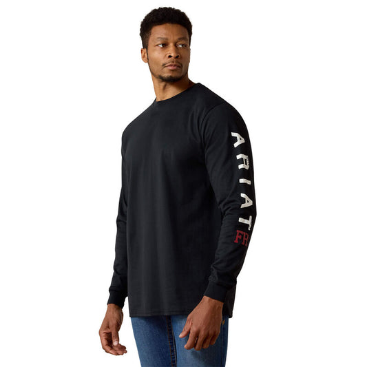 Ariat Men's FR Roughneck Skull Logo Long Sleeve T-Shirt - Black